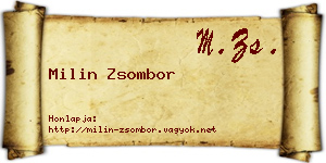 Milin Zsombor névjegykártya
